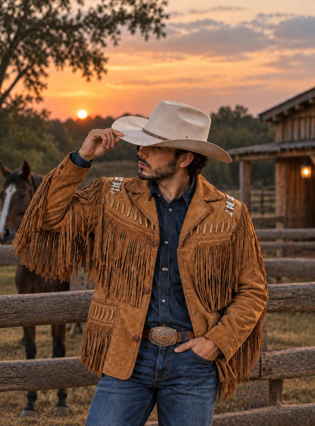 Frontier Fringe Jacket | Tan